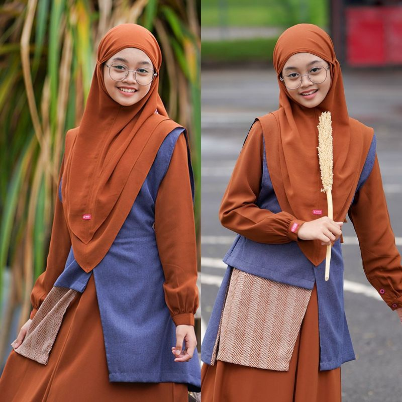 PROMO SET GAMIS KIDS SAVINA BY AULIA WARNA PEANUT || READY STOK BISA COD BAYAR DITEMPAT