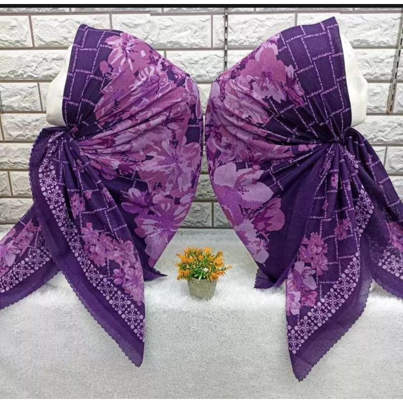 Nfj-KERUDUNG SEGIEMPAT MOTIF DENAY/JILBAB KATUN VOAL PREMIUM/GROSIR HIJAB