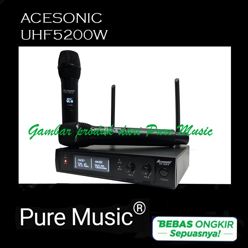 Acesonic UHF5200W / UHF-5200W Karaoke Mic Wireless
