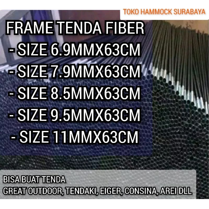 (1pcs) Frame Tenda 4 Orang / Frame Tenda 2 Orang  Great Outdoor / Tiang Rangka Tenda 8.5mm x 63cm / 