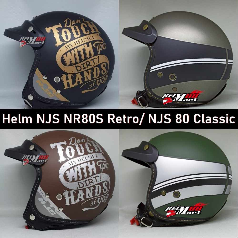 Helm NJS Retro NR80S Helm Retro Classic 80s (FREE PAD HELM)