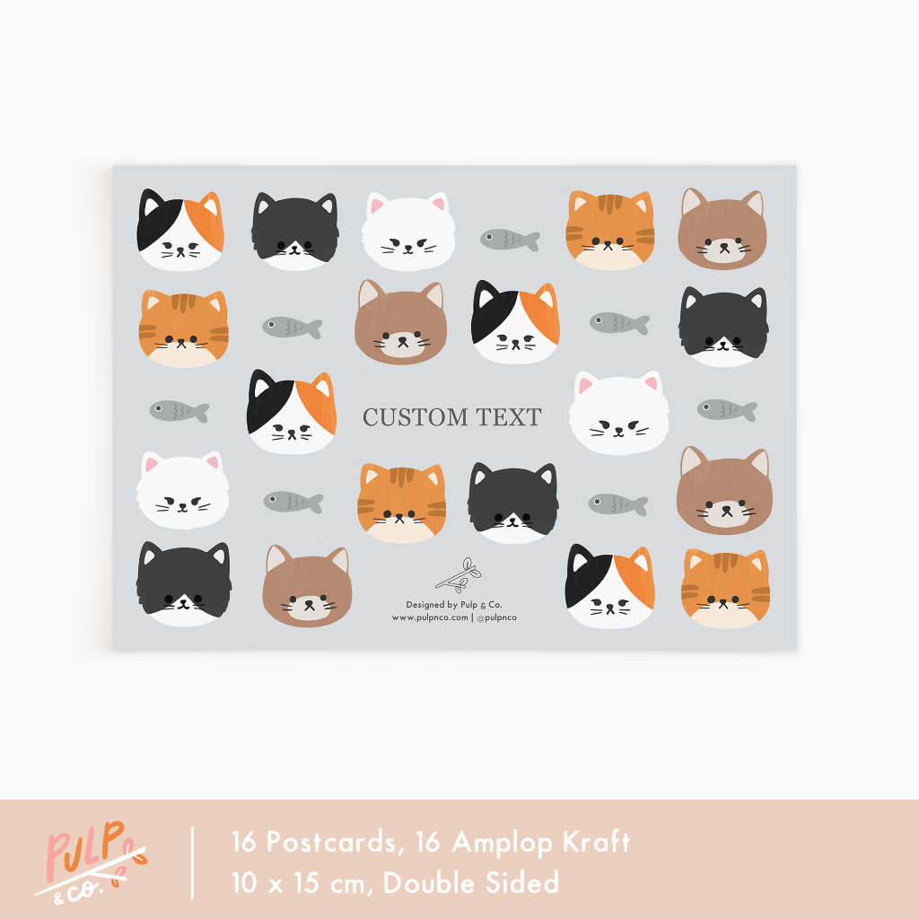 

Pulp & Co. Letter Set | Kartu Ucapan Custom | Cat Portrait (16 Pcs)