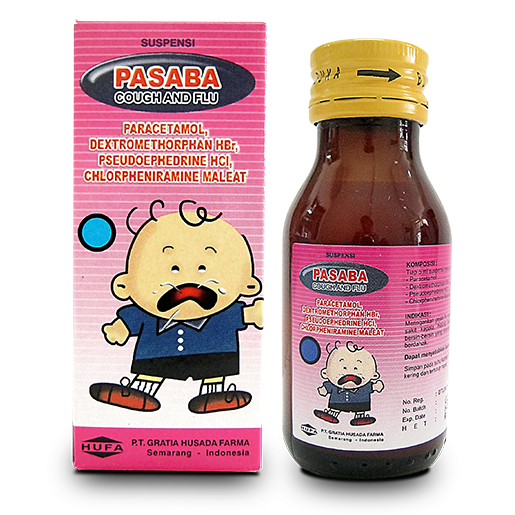 PASABA Syrup Flu Batuk Anak - Pasaba Baby 60 ML Cough and Flu Expectorant - Obat Batuk Pilek Plu Ana
