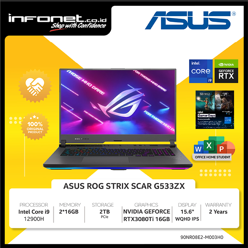 ASUS ROG STRIX SCAR G533ZX i9 12900H RTX3080Ti 32GB 2TB  15.6 W11 OHS21