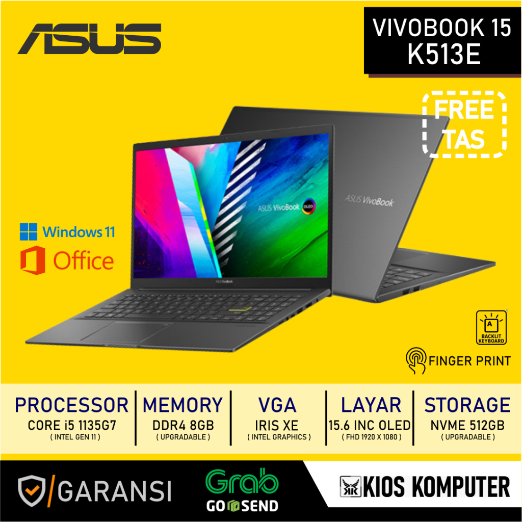 ASUS VIVOBOOK 15 OLED K513E CORE i5 1135G7 8GB/512GB IRIS XE 15.6" W11