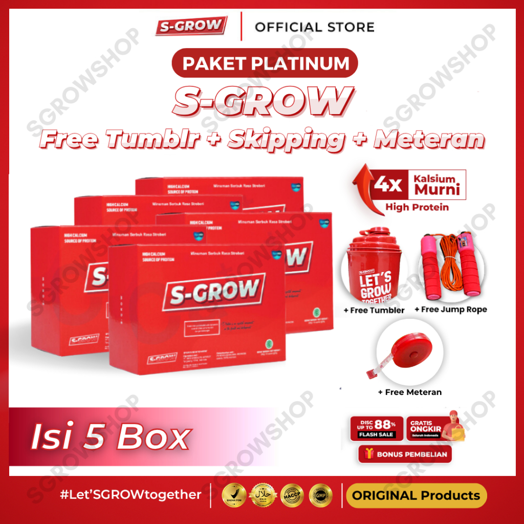 

S-GROW Susu Peninggi Badan Terbaik Paket Titanium 5 Box