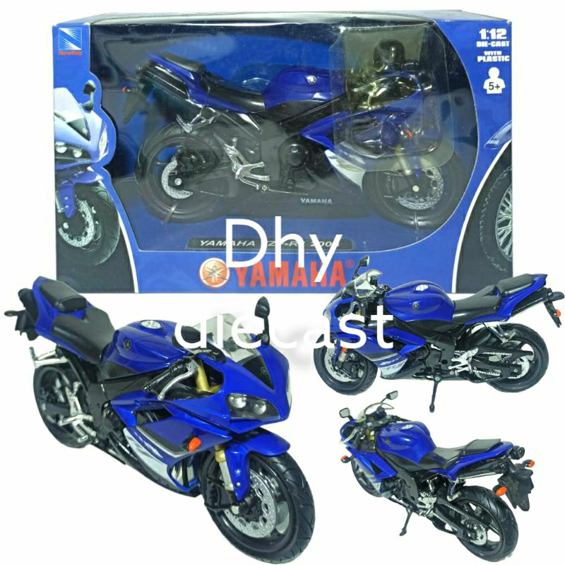 Miniatur Diecast Motor Sport Yamaha Yz-R1 1:12 Newray Mainan Anak Motor Gp Motor Koleksi