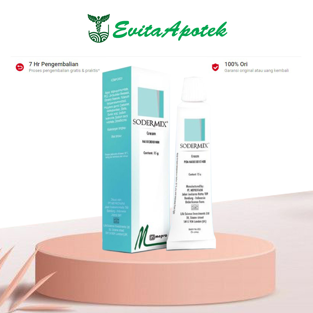 ByuSa SODERMIX CREAM UNTUK MENGHILANGKAN BEKAS LUKA, KORENG, CACAR, LUKA KNALPOT, KELOID DAN