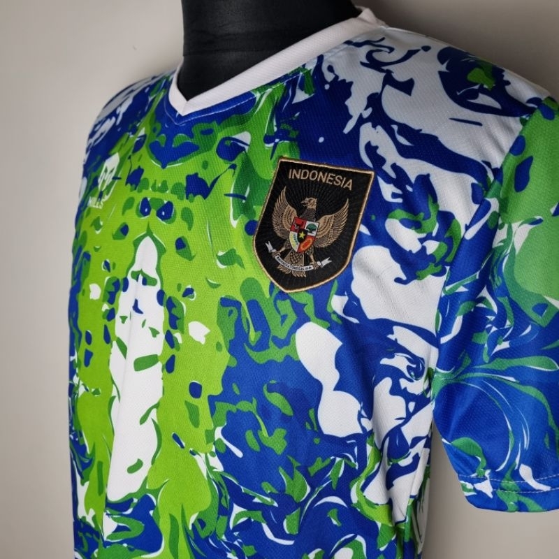 Jersey Pre Match Timnas Indonesia New - Hijau Biru