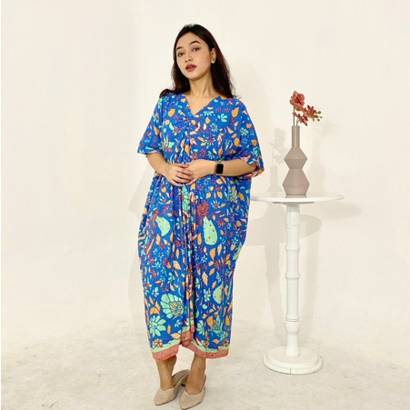 Nastity Kaftan Batik Rayon Kondangan Kekinian Rayon Dress Motif Panjang Baju Nyaman Baju Pesta Kasua