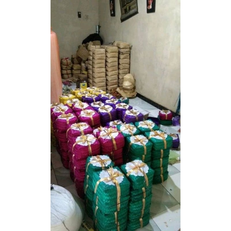 HALODUL [ READY ] BESEK BAMBU WARNA | KOTAK NASI | BESEK NASI CATERING UKURAN 18 X 18 CM  BS 5