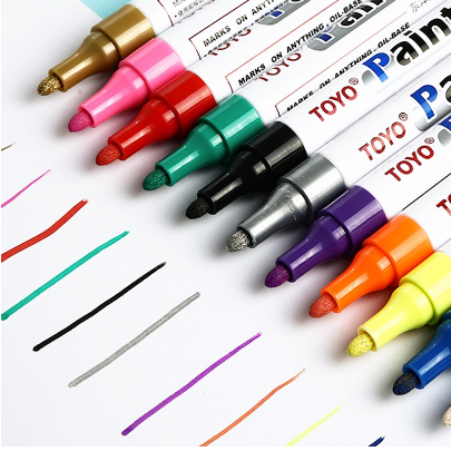 

Spidol Ban TOYO Permanent Paint Marker Pen Cat Pulpen Warna Ban Mobil Motor Permanent Waterproof