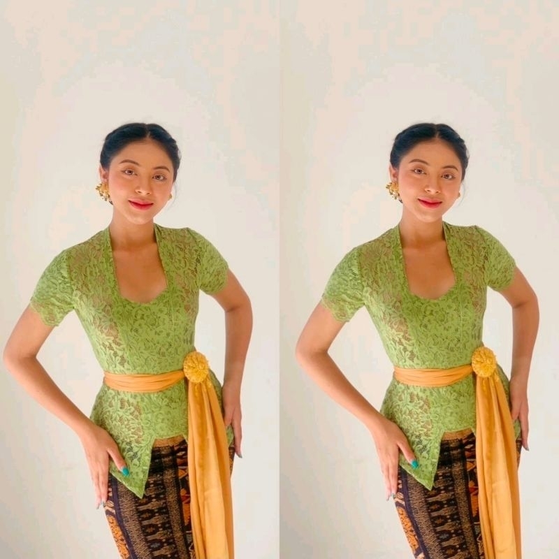 (Kebaya Saja) Kebaya Sofia Pendek Tumpuk || Atasan Tradisional Wanita Kutubaru Moderen Dress Wanita 