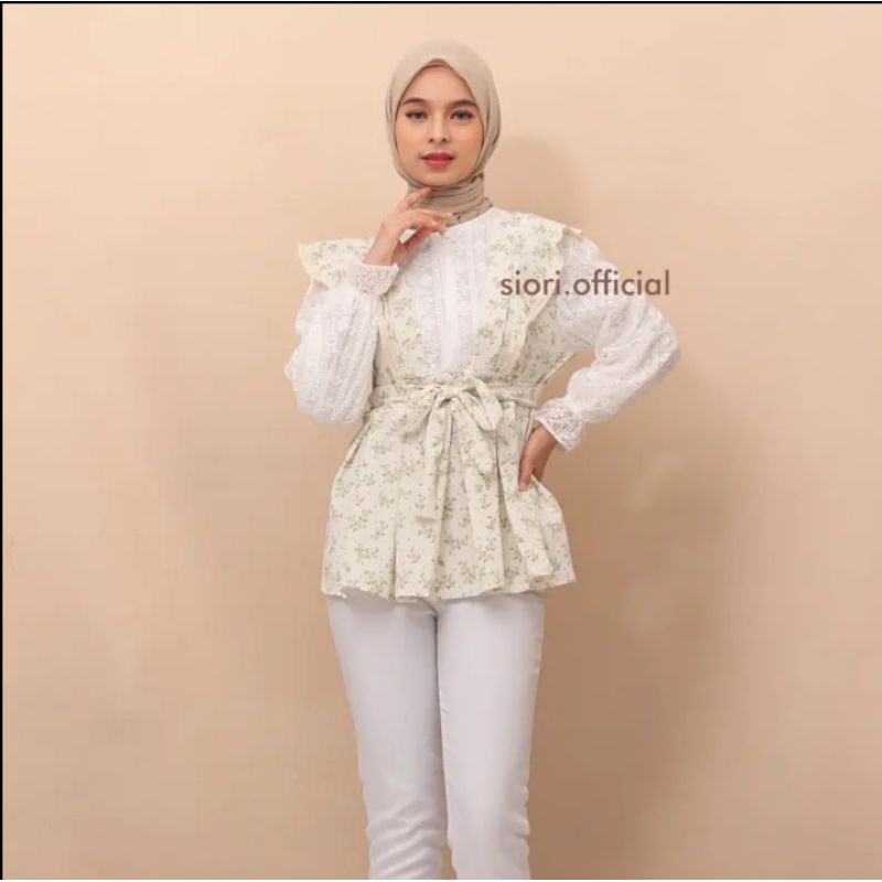 siori-daisy blouse brukat size M.L&XL atasan wanita kringkel motif