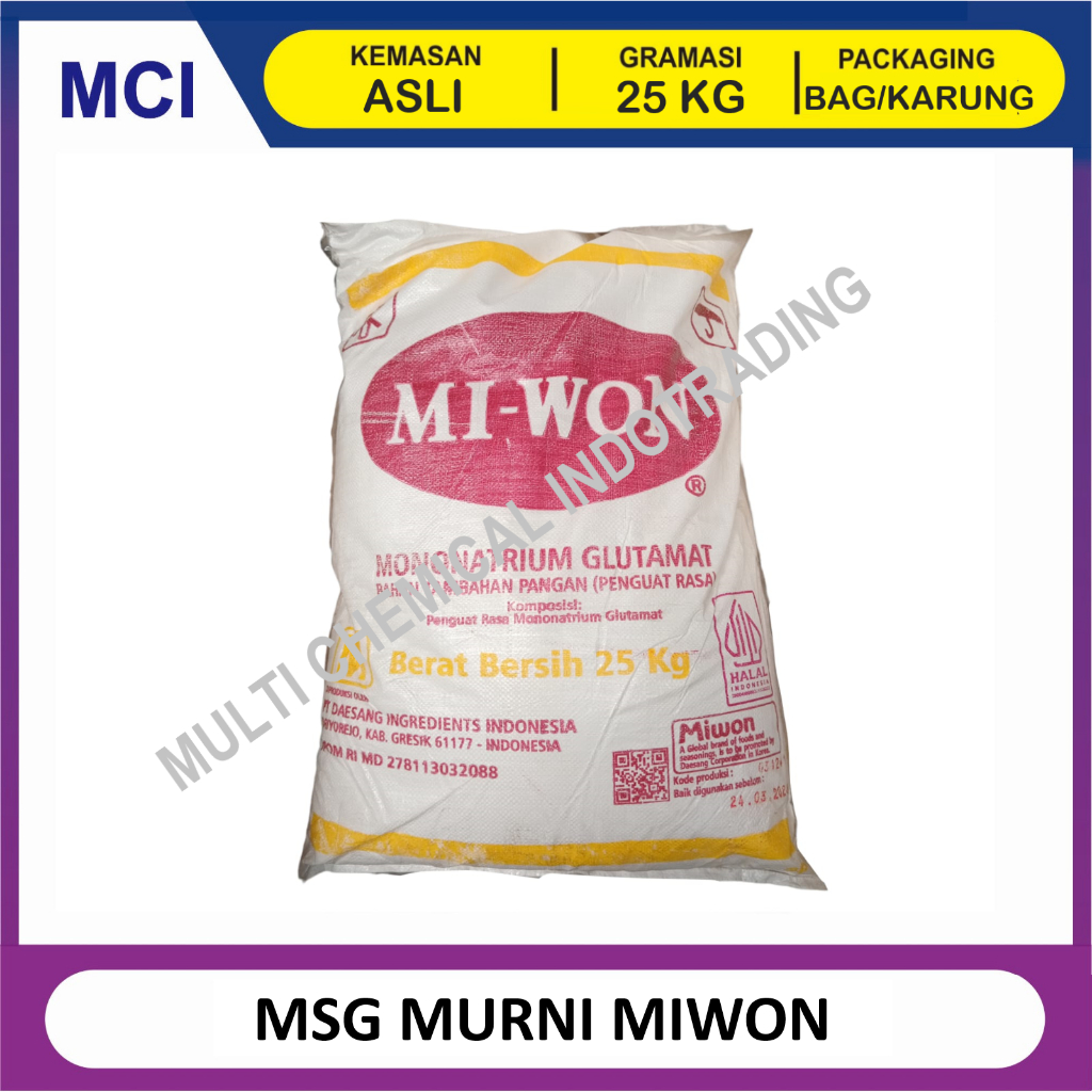 

MONOSODIUM GLUTAMATE MSG PECIN VETSIN MURNI MIWON MI-WON M - 1 BAG 25 KG
