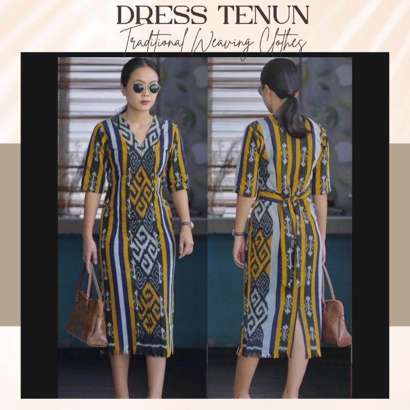 Dress Tenun Ikat Etnik Dress Tenun Troso Dress Tenun Toraja