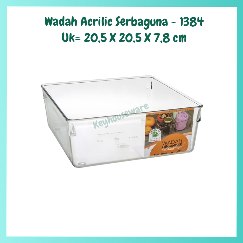Wadah Penyimpanan Kulkas / Kotak Penyimpanan Sebaguna Acrilic / Green Leaf 1384