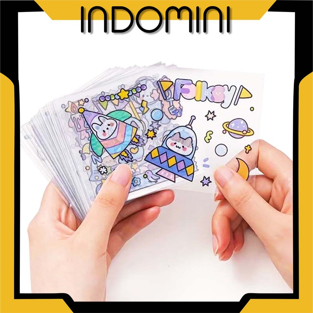 

INDOMINI Stiker Waterproof Momo Ecer / Eceran Motif Kartun Lucu Korea Lembaran Karakter S079