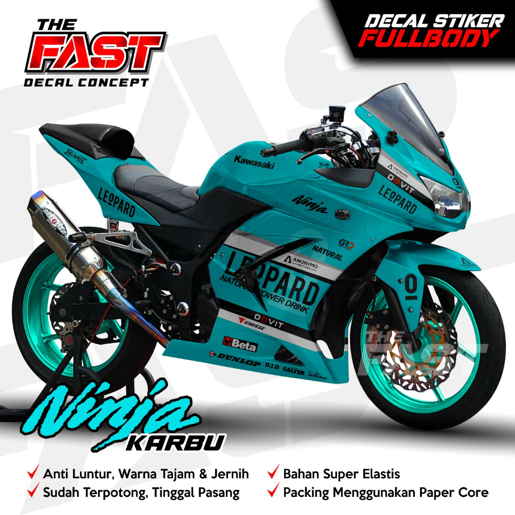 TERBARU decal stiker ninja karbu stiker fullbody ninja 250 karbu lis variasi leopard stiker ninja 25