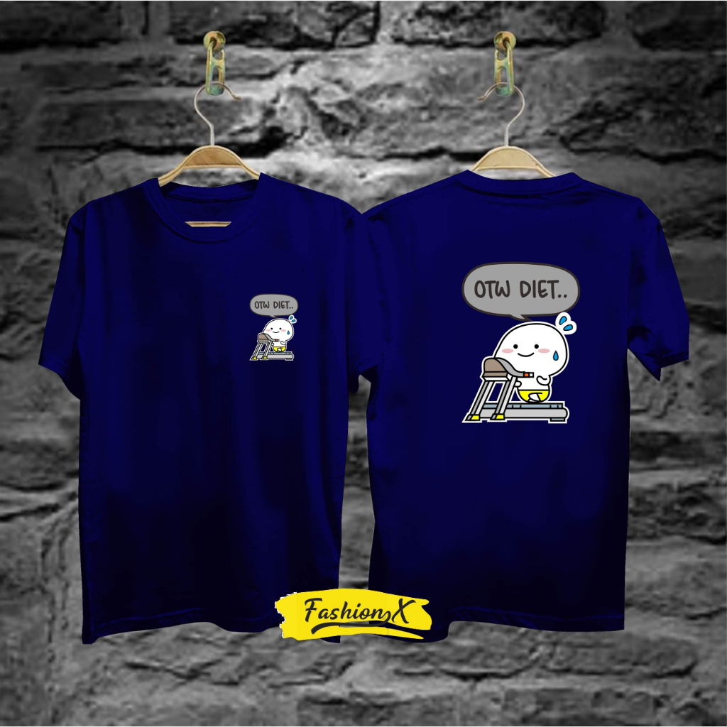 Kaos Pria Distro Otw Diet Bandung Original Murah/Baju Oblong Katun 30s