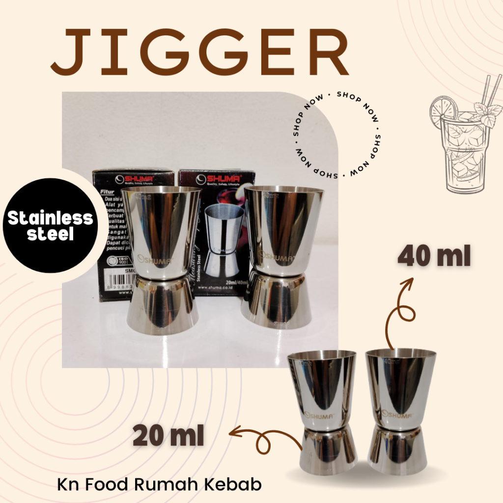 Gelas Ukur / Jigger - Jigger - Jigger 20/40 ml - Gelas Ukur JIGGER