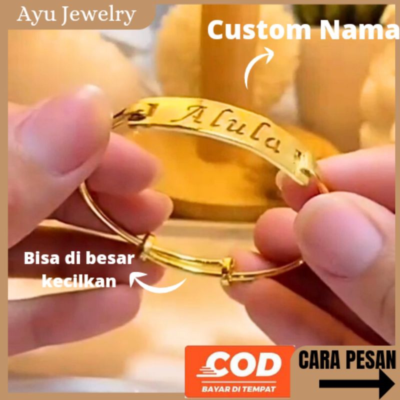 Gelang Nama Anak Gelang Dewasa Custom Bangle