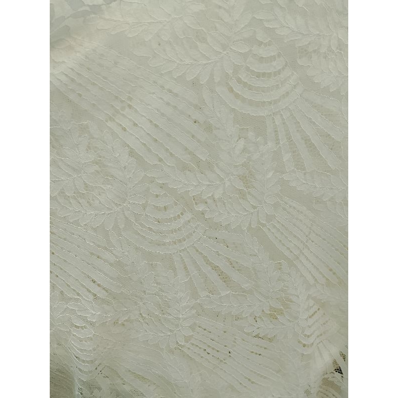 Bahan / Kain Brokat Katun Bw /Brukat Katun Putih Tulang/Brokat Katun motif Kembang