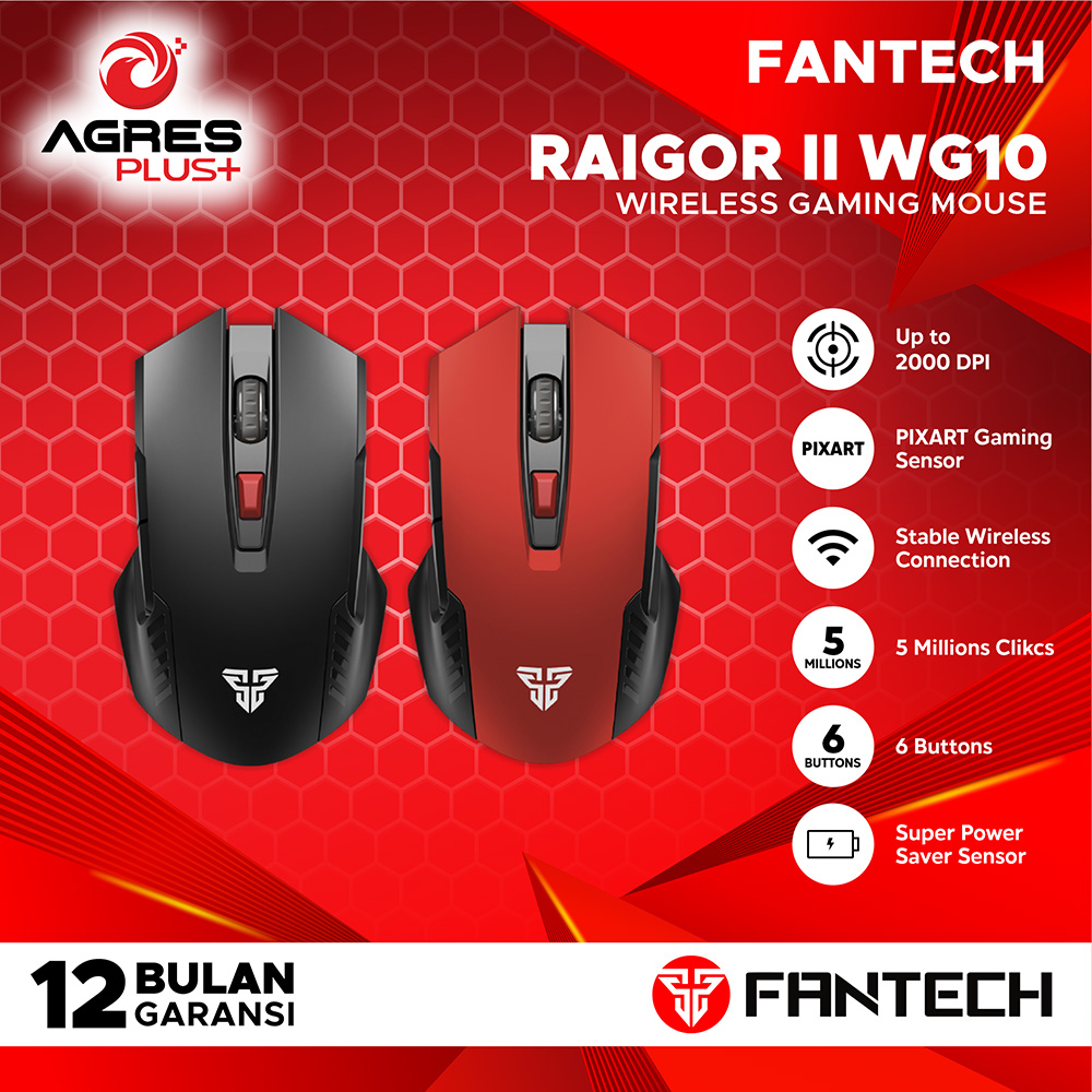 FANTECH Mouse Gaming Raigor II WG10 Wireless Pixart KADO AGP