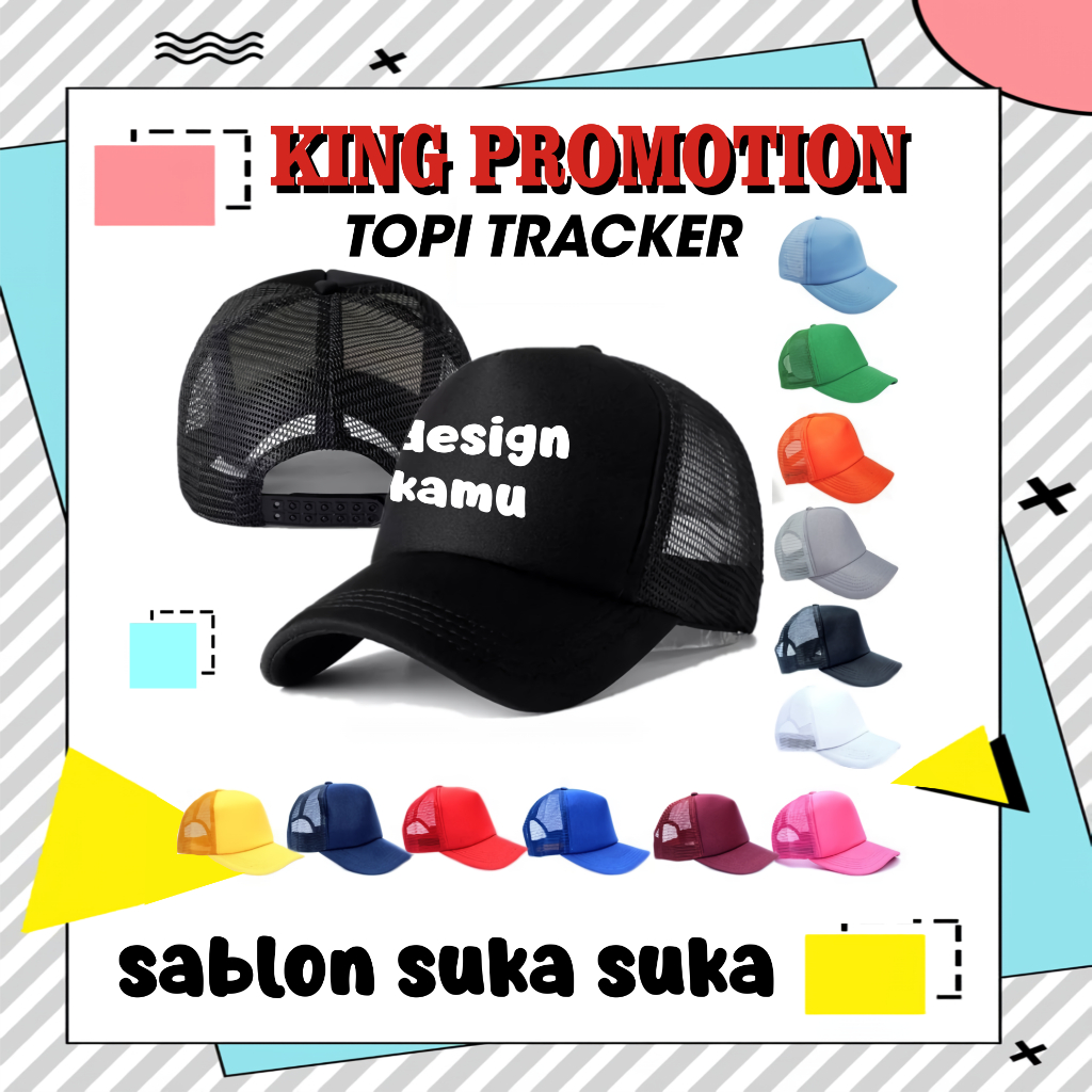 TOPI TRACKER sablon dan polos