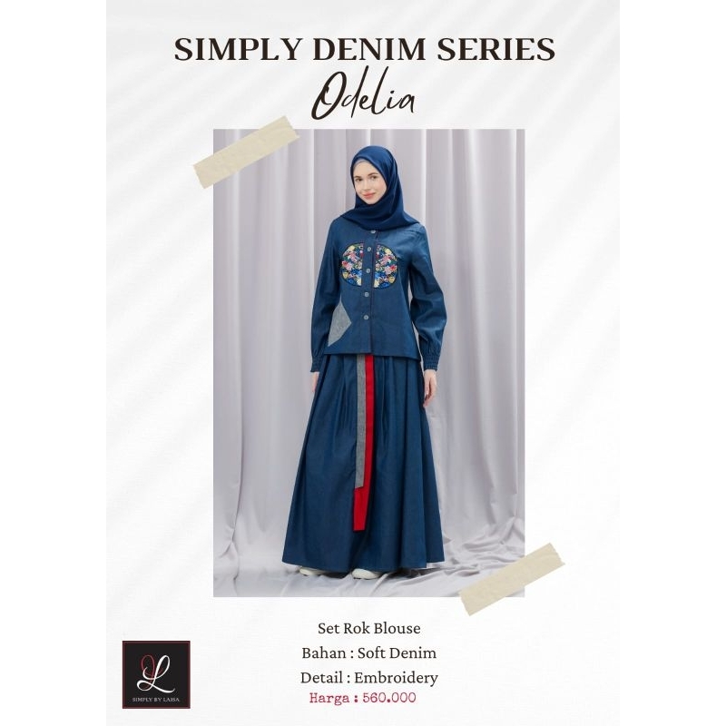 Denim Series by SIMPLY LAISA Set Tunik dan Rok