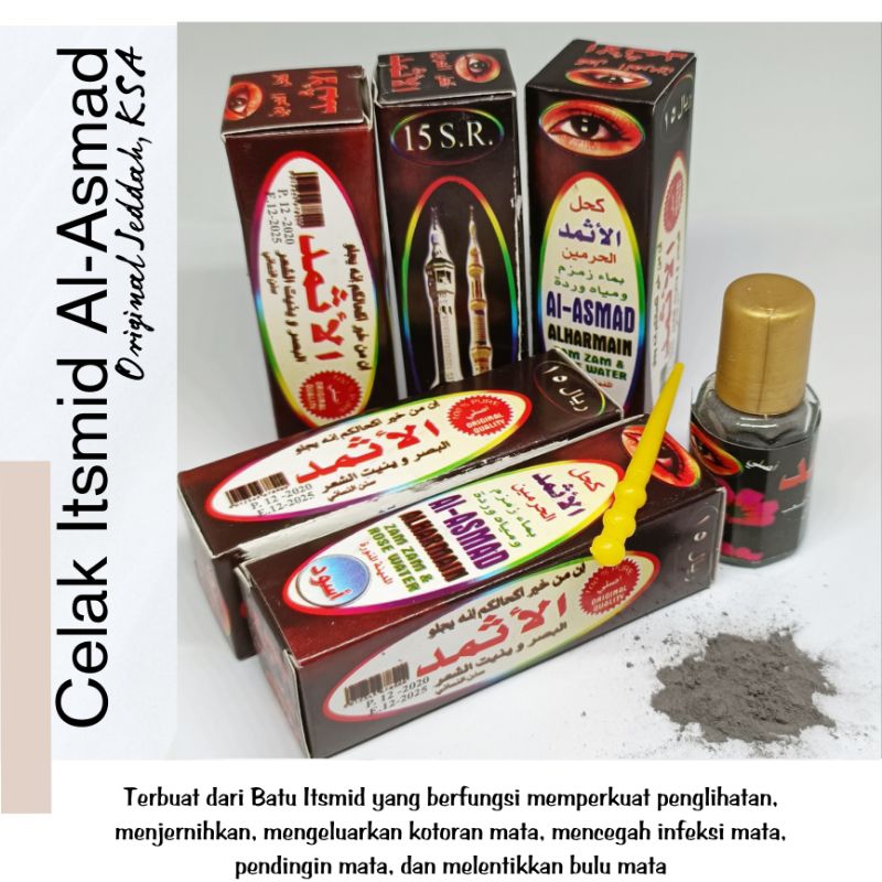 Celak bubuk Itsmid Al Asmad Zam Zam Rose Water / Original Asli saudi