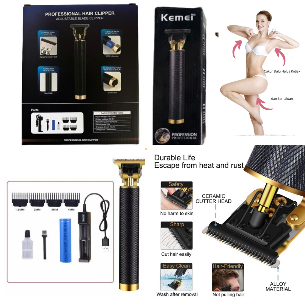 Alat Cukur Jembut Ketiak Elektrik Mini Tanpa Kabel Anti Lecet Portable Tanpa Kabel KEMEI