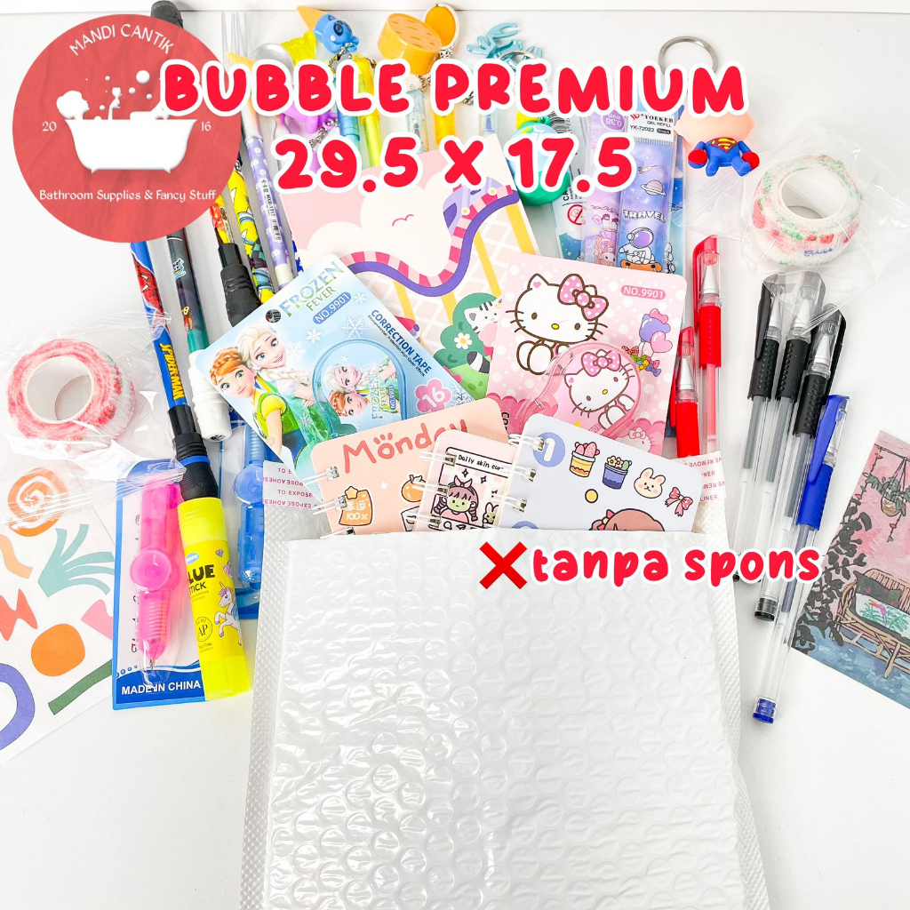 

(Tanpa Spons) Paket alat Bubble PREMIUM 29.5 CM X 17.5 CM Mandicantik isi pulpen pena pen alat tulis kantor sekolah Reseller Sticker correction tape kado unik hadiah lucu BISA COD