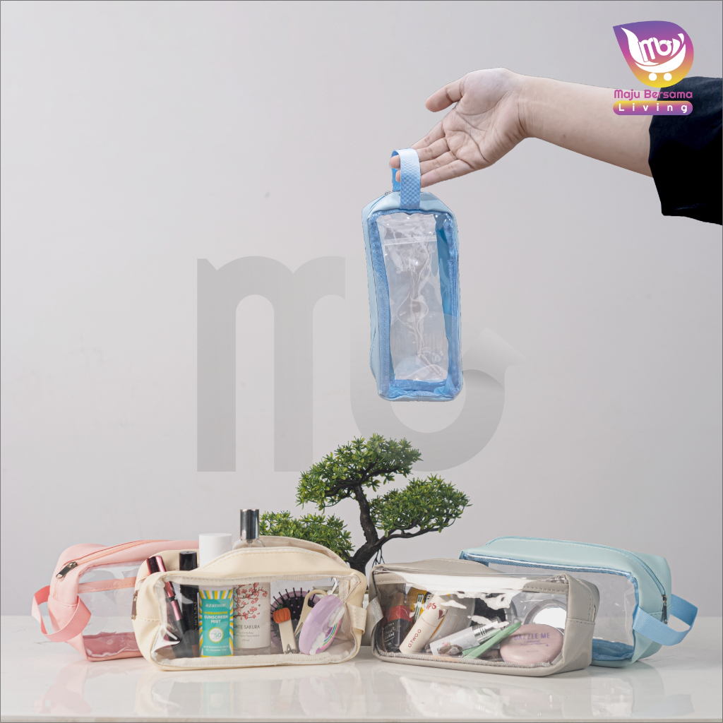 

Pencil Case Mini Pouch kotak pensil Transparant Travel Make up HP Lucu