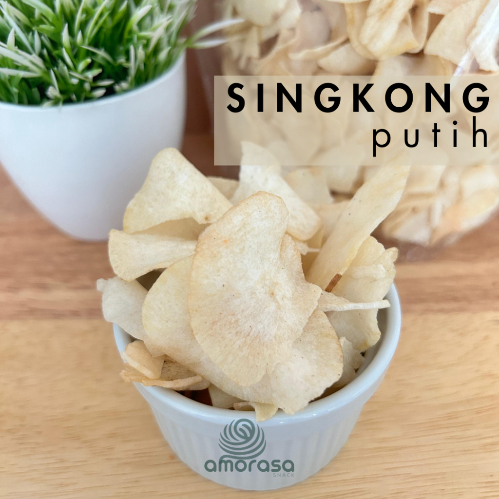 

[SNACK PREMIUM] Cemilan Keripik Singkong Putih @200gram Jajan Kemasan Zip Lock AMORASA