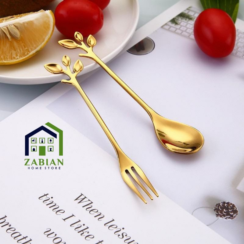 ZABIAN SENDOK DESSERT KOREA EMAS SENDOK KOPI TEH GOLD SPOON DAN SILVER SENDOK KOPI TEH