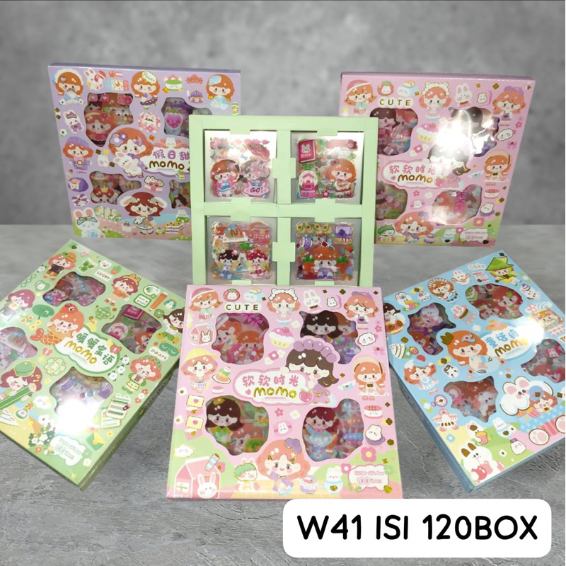 

stiker momo cute gambar terbaru 1 box isi 100