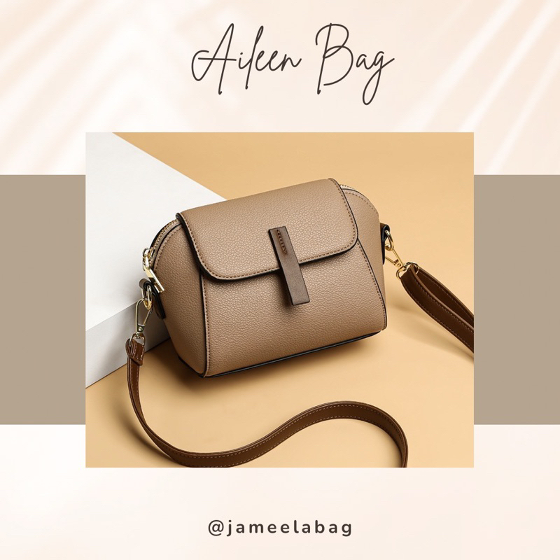 Aileen Bag Slingbag Mini Wanita Import Korea Tas Selempang Kecil Import Muat Banyak Bahan Kulit PU