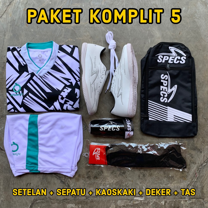 Paket Komplit Sepatu Futsal Specs LS Reborn Ewaklok