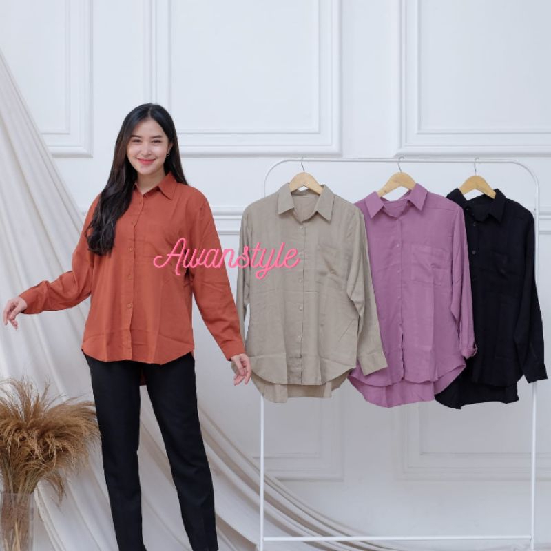 Kemeja wanita Rayon Twill Premium Ld 110cm/120cm