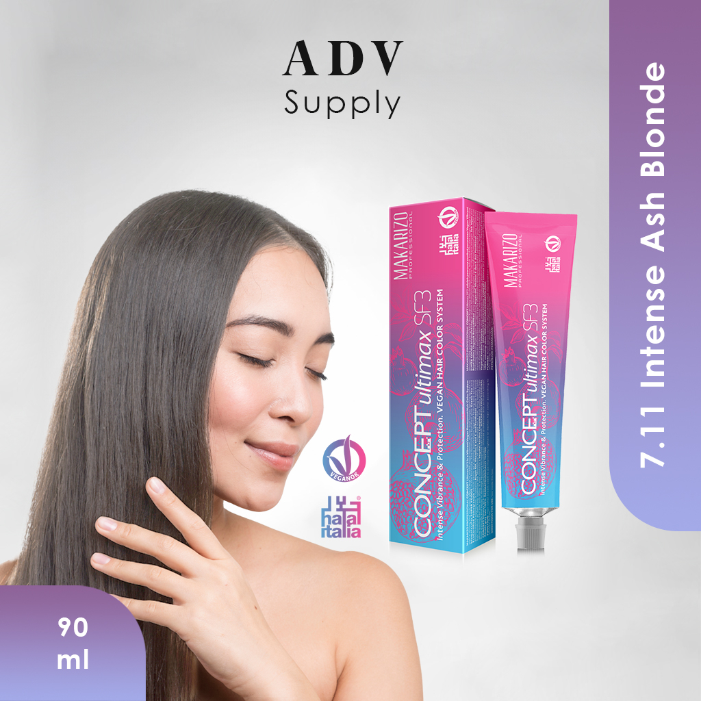 Makarizo Concept Ultimax Hair Color SF3 - Cat Pewarna Rambut 7.11 Intense Ash Blonde