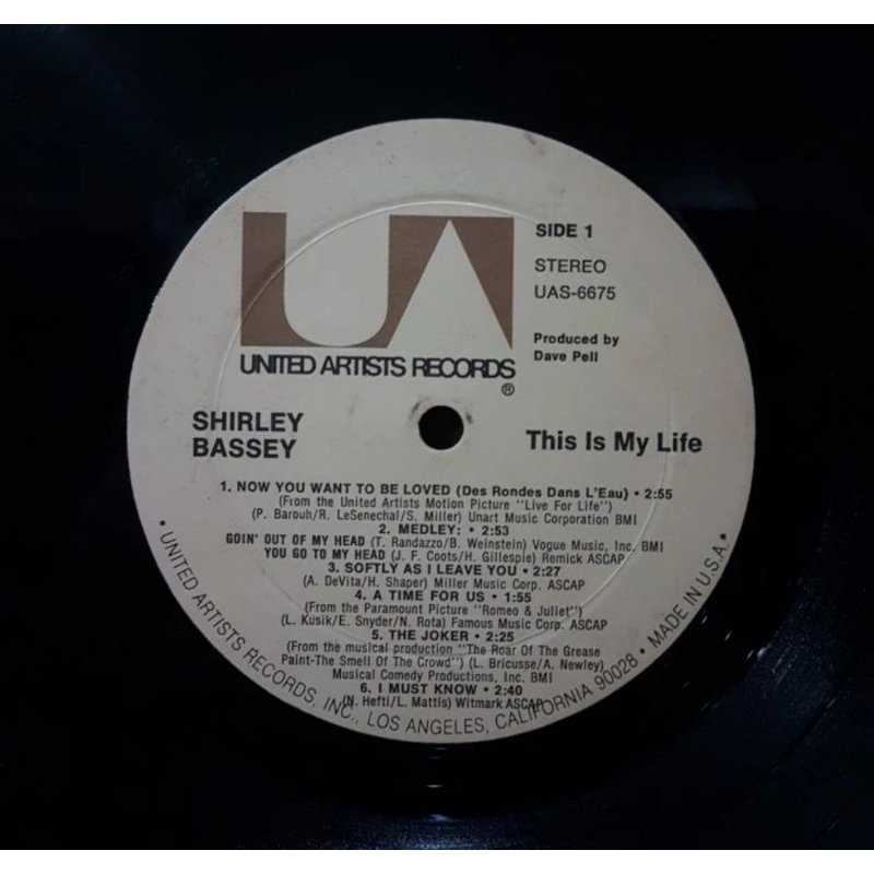 Vinyl Piringan Hitam 12 inch Shirley Bassey-This Is My Life