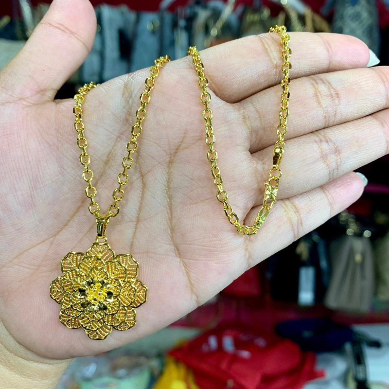 Benika Accesories - Kalung Hijab Wanita Xuping Jewellry Bunga Mawar  - Korean Style Anti Karat Aesth
