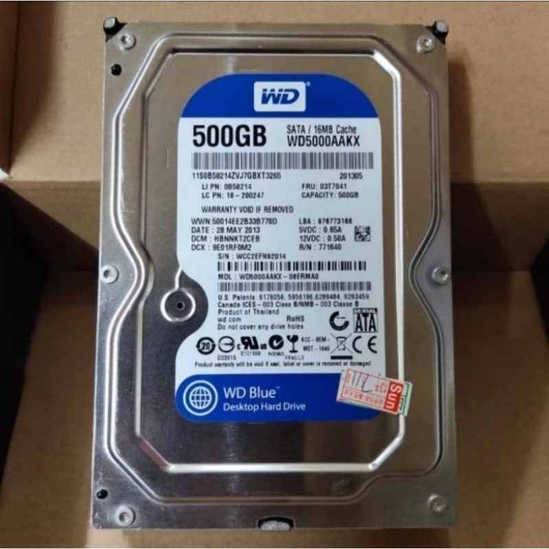 hdd pc 500 gb copotan pc asli merek wd, segate, hitaci kondisi 100%