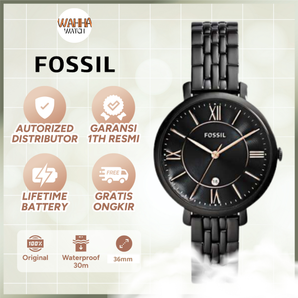 ES3614 - Jam Tangan Wanita  Original -  ES 3614 Ladies Jacqueline Black [BERGARANSI]