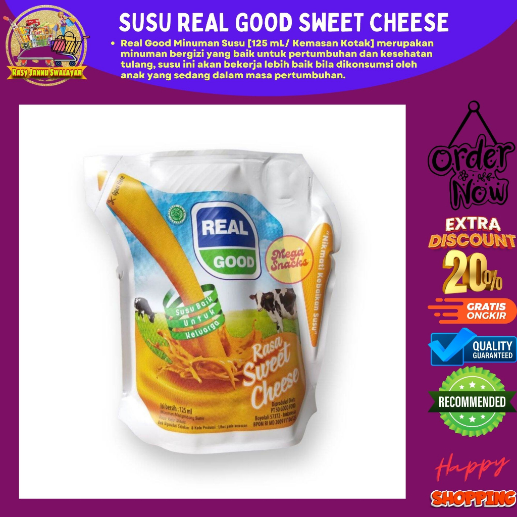 

SUSU KEJU MANIS UHT REAL GOOD SWEET CHEESE 125ML KEMASAN EAA TEKO