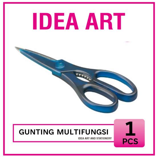 

Gunting Dapur Multifungsi 21.5 cm Stainless Pembuka Tutup Botol