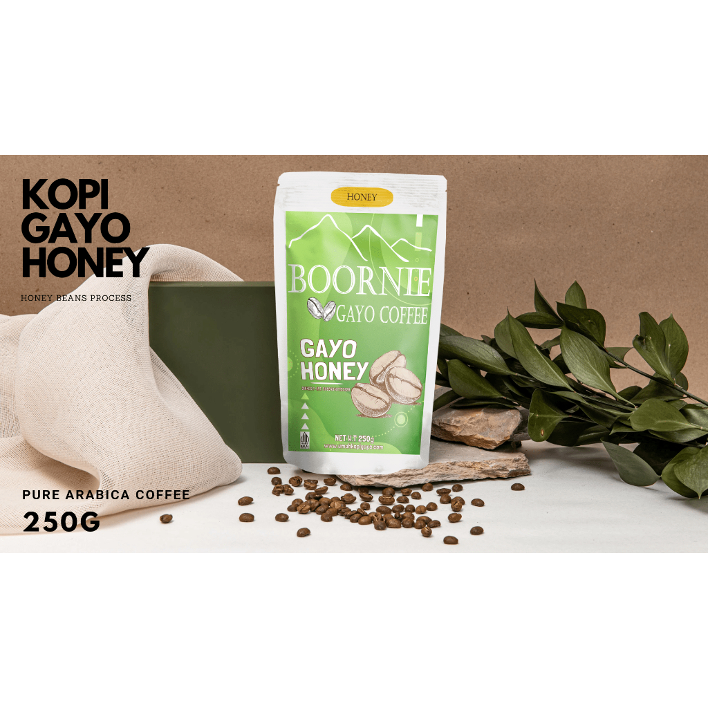 

Kopi Gayo Honey Arabica 250g Pure Base Kopi Tubruk Espresso Drip Coffee dan Manual Brewing