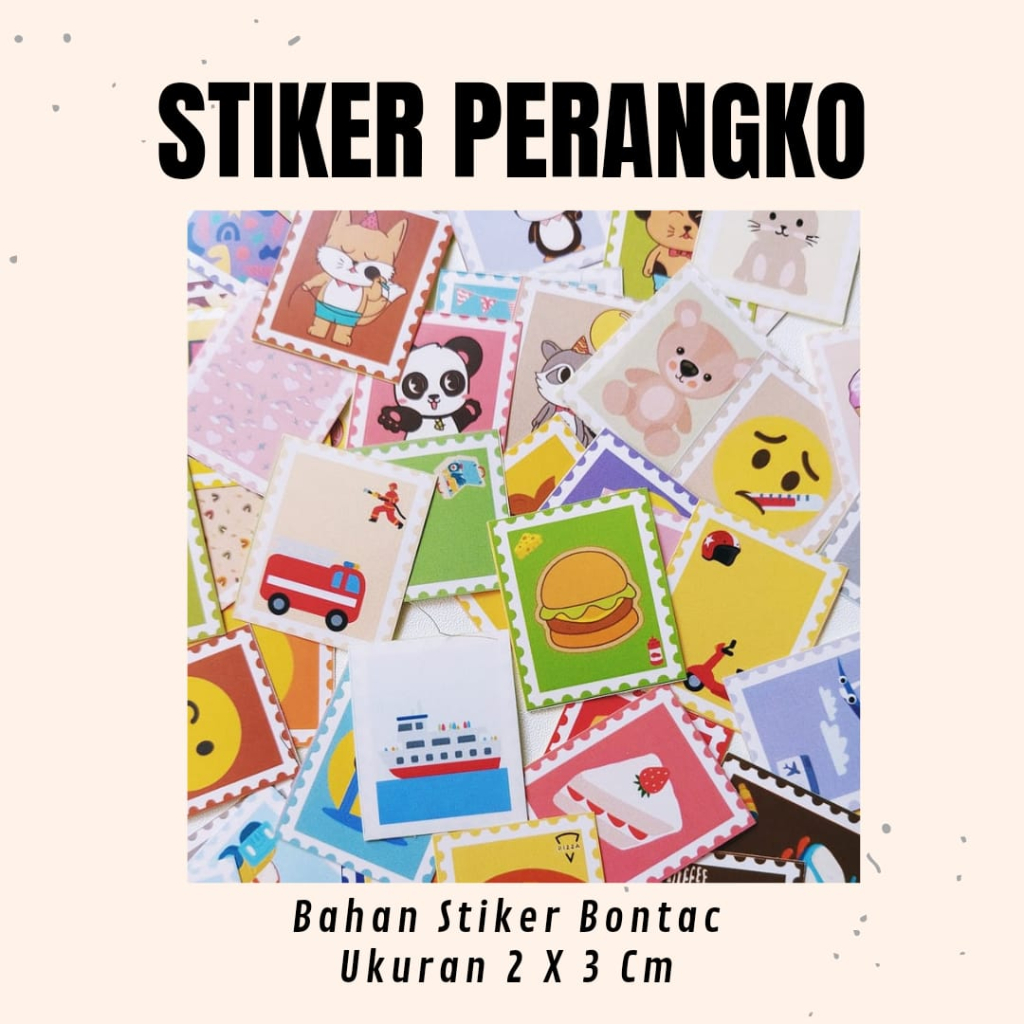 

Stiker Perangko Lucu Kawaii Aesthetic untuk Journal dan Scrapbook Stamp Sticker