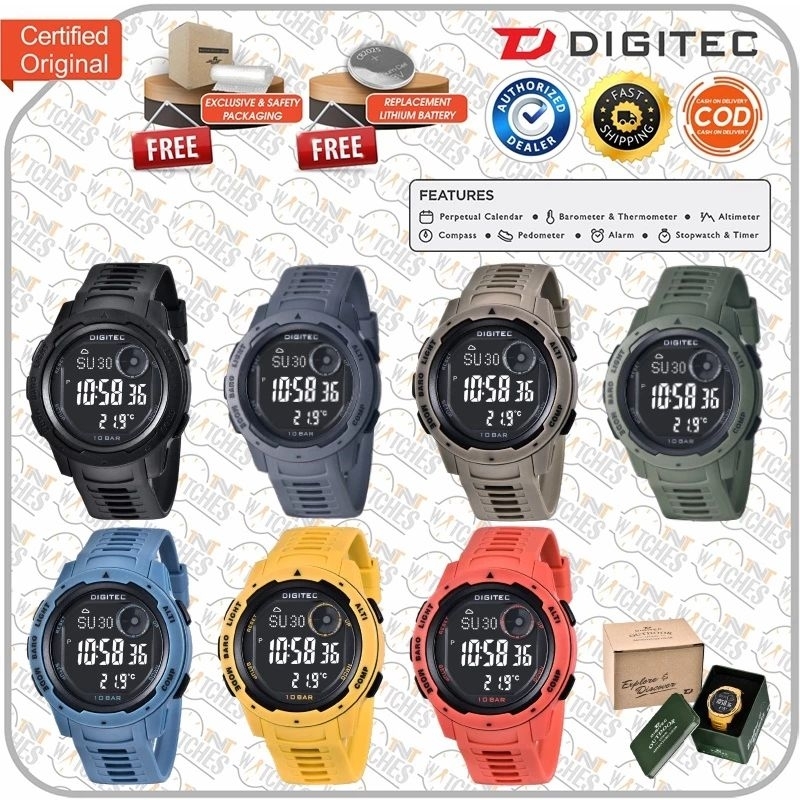 Jam Tangan DIGITEC Original DS-8100 / DS-8100T / DS 8100 DG Compas Outdoor Watch Original